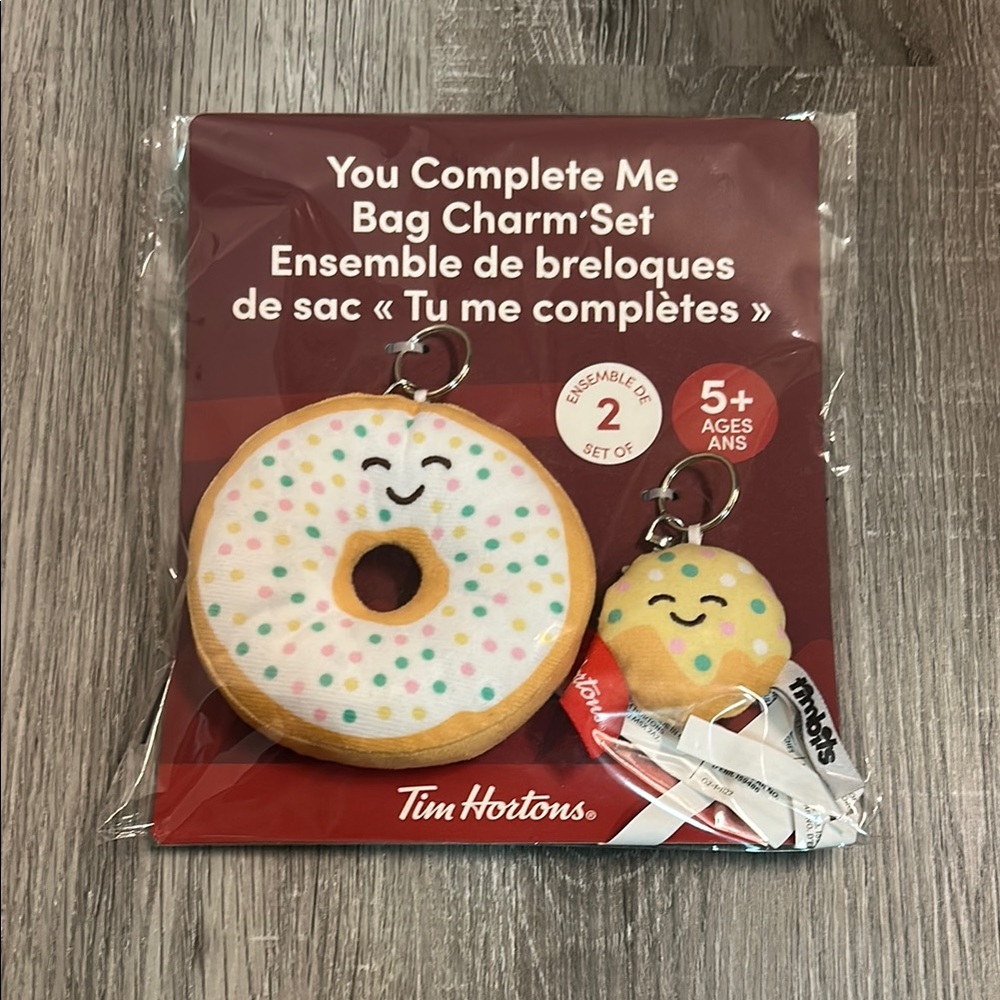 Tim Hortons You Complete Me Donut Bag Charm Set